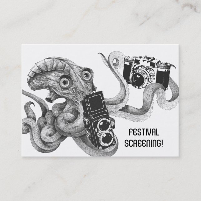 Carte De Visite Criblage de film d'appareil-photo de poulpe de (Devant)