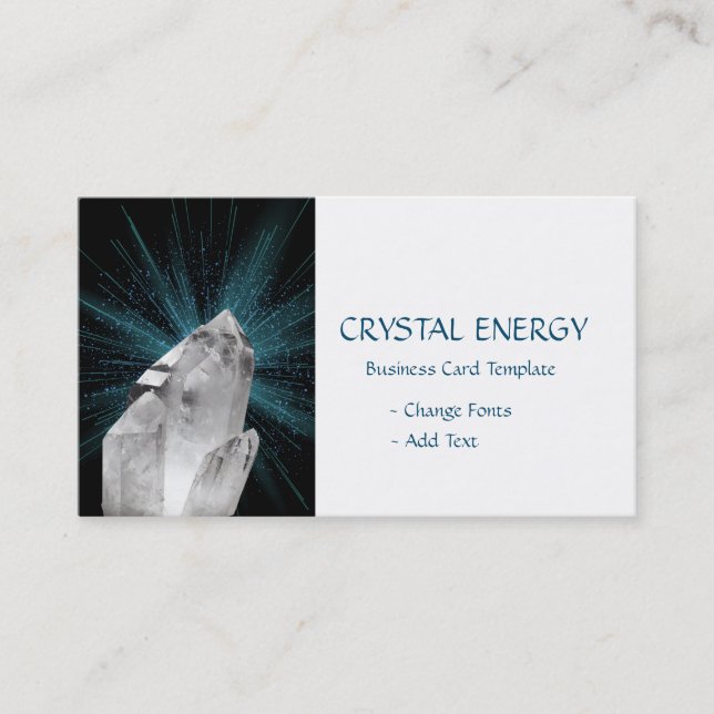Carte De Visite Cristal blanc - Quartz de guérison (Devant)
