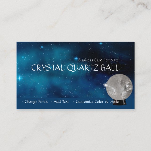 Carte De Visite Cristal de guérison Blue Star Galaxy Reiki (Devant)
