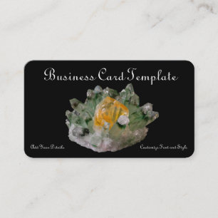 Carte De Visite cristal de quartz vert de la citrine jaune 