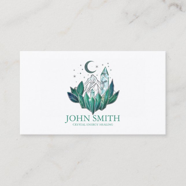 Carte De Visite Cristal Energy Healer Chakra méditation spirituell (Devant)