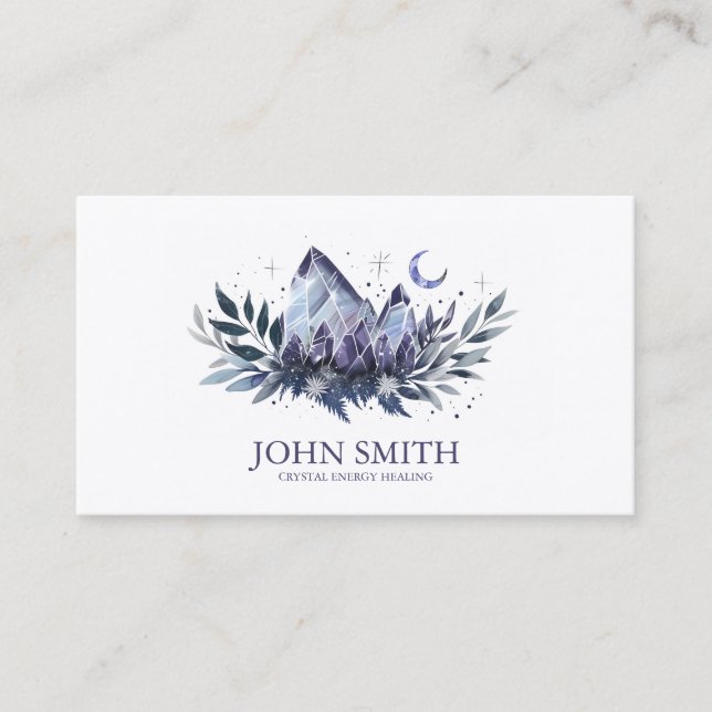 Carte De Visite Cristal Energy Healer Chakra méditation spirituell (Devant)