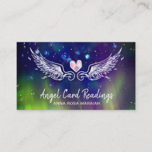 Carte De Visite *~* Cristal Heart Angel Wings Cosmique Abstrait