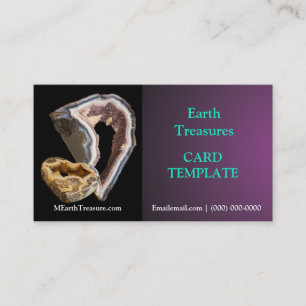 Carte De Visite Cristal minéral d'agate de roche pourpre de Geode