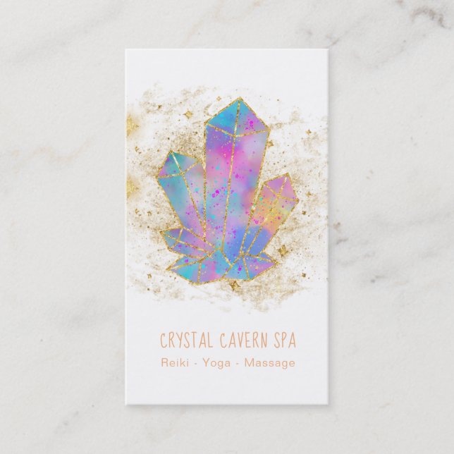 Carte De Visite *~* Cristaux arc-en-ciel Étoiles de Parties scinti (Devant)