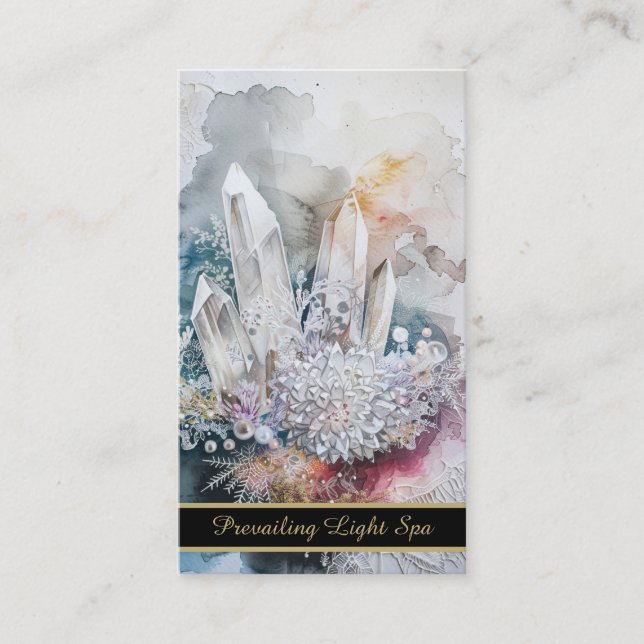 Carte De Visite *~* Cristaux Artsy Drip AP90 Gold Rainbow QR (Devant)