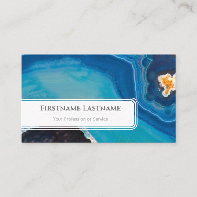 Carte De Visite cristaux bleus étincelants pour experts en gemme d (Devant)