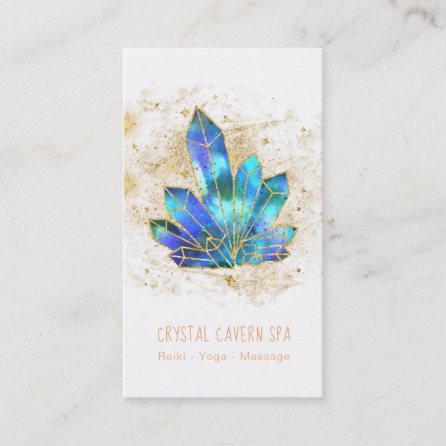 Carte De Visite *~* Cristaux bleus Etoiles de Parties scintillant  (Devant)
