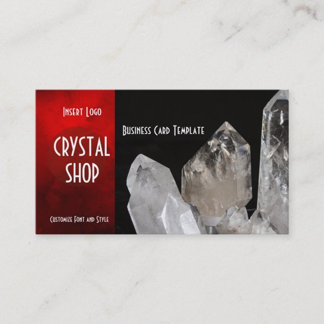 Carte De Visite Cristaux curatifs de thérapie - cristaux de quartz (Devant)