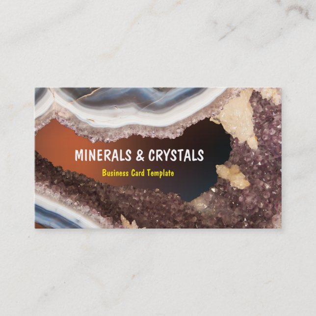 Carte De Visite Cristaux d'améthyste de Geode d'agate (Devant)