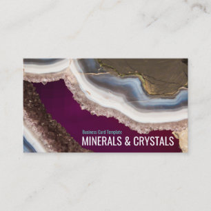 Carte De Visite Cristaux d'améthyste de Geode de roche d'agate