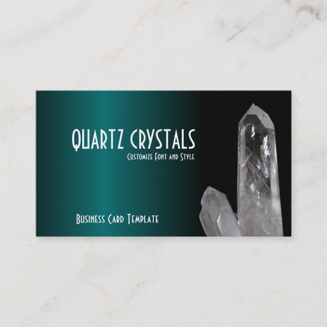 Carte De Visite Cristaux de guérison turquoises - Cristaux de quar (Devant)