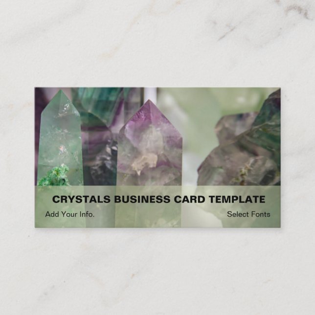 Carte De Visite Cristaux de verdure et de purple fluorite (Devant)