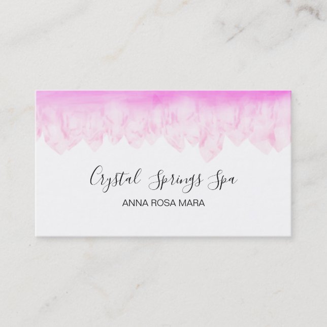 Carte De Visite Cristaux roses d'aquarelle de quartz rose de *~* (Devant)