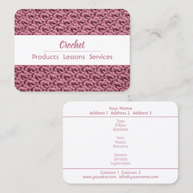 Carte De Visite crochet (Devant / Derrière)