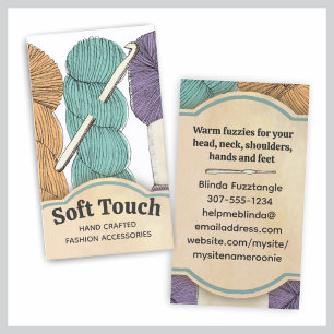 Carte De Visite Crochet de crochet tordu tiré par la main