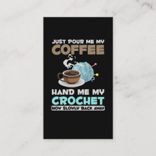 Carte De Visite Crochet et café Hobby Fil d'Artisanat Lover