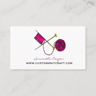 Carte De Visite Crochet et Tricot rose chaud