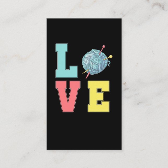 Carte De Visite Crochet Love Hobby Crafting Fil Knitter (Devant)