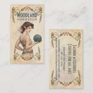 Carte De Visite Crochet tricot filé à la main fil fée elf fille