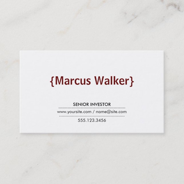 Carte De Visite Crochets rouge Crimson (Devant)