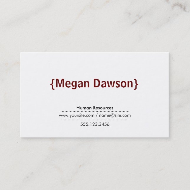 Carte De Visite Crochets rouge Crimson (Devant)