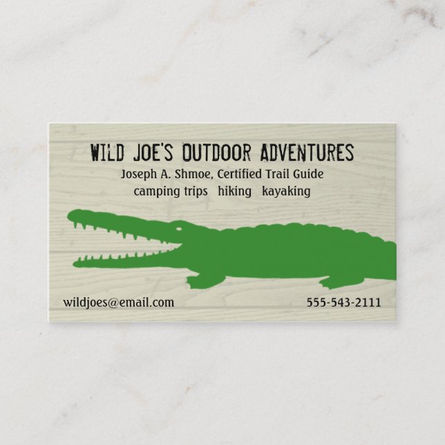 Carte De Visite Crocodile vert (Devant)