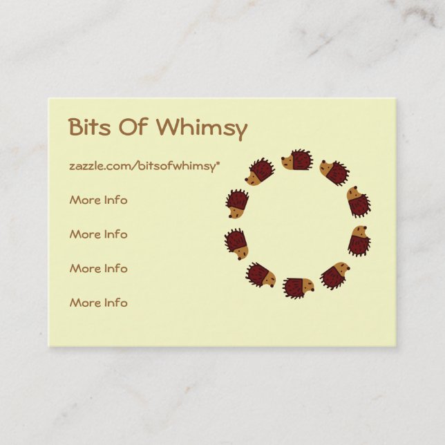 Carte De Visite Croisement de hérisson ! (Devant)