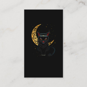 Carte De Visite Croissant de chat gothique noir Wicca Goth Kitten