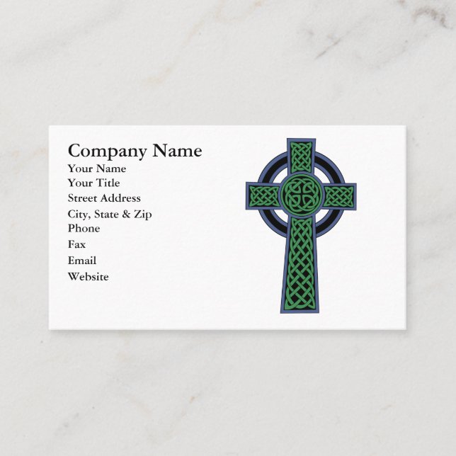 Carte De Visite Croix celtique irlandaise de noeud (Devant)