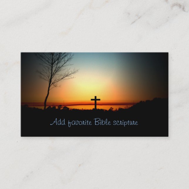 Carte De Visite Croix de chrétien de coucher du soleil (Devant)