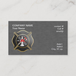 Carte De Visite Croix de lutte contre l'incendie maltaise noire