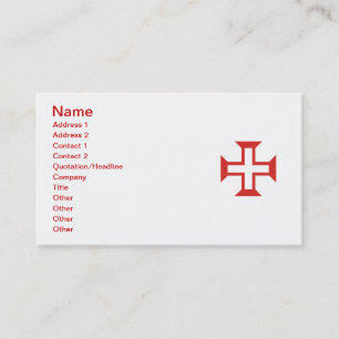 Carte De Visite Croix des Templiers rouges