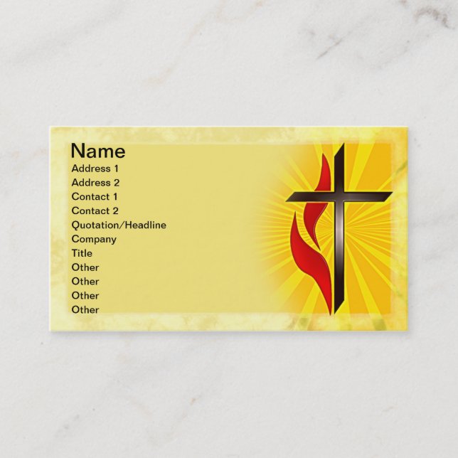 Carte De Visite Croix et flamme (Devant)