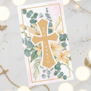 Carte De Visite Croix florale d'église