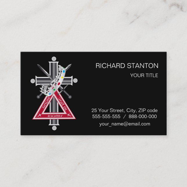 Carte De Visite Croix freemasonique (Devant)
