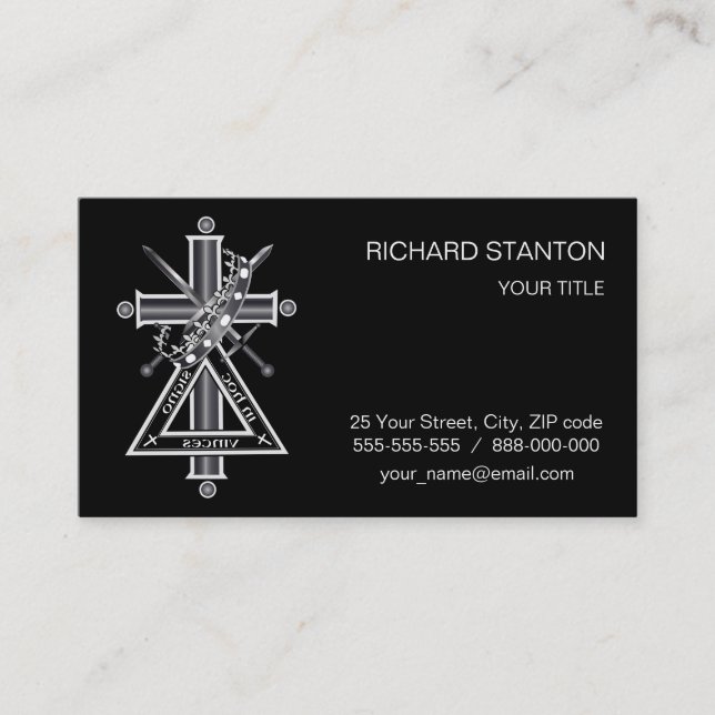 Carte De Visite Croix freemasonique (Devant)