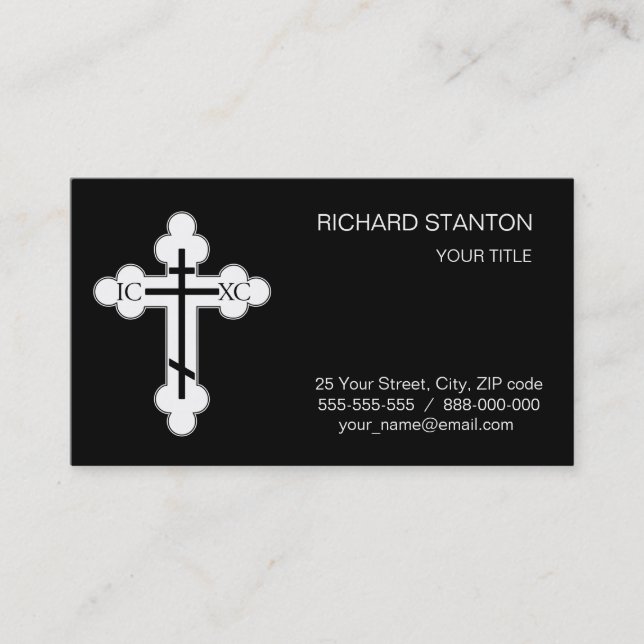 Carte De Visite Croix orthodoxe (Devant)