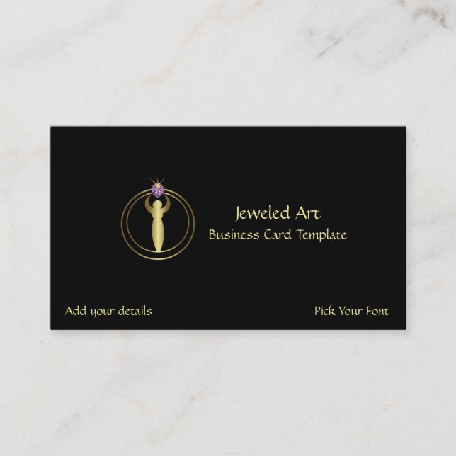 Carte De Visite Crop Circle Art - Gold Amethyst Logo (Devant)