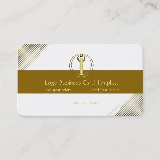 Carte De Visite Crop Circle Art - Gold Woman Reiki Logo (Devant)