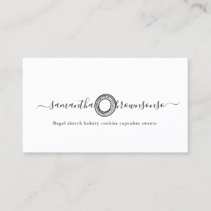 Carte De Visite Croquis de bagel boulangerie cookies cupcakes sucr