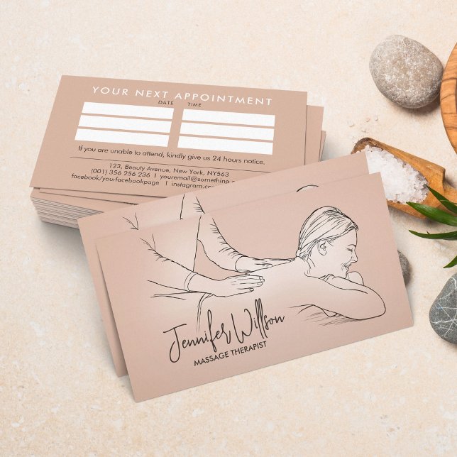 Carte De Visite Croquis de massage relaxant (Créateur téléchargé)