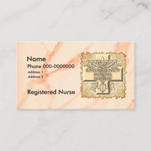 Carte De Visite Cross Caduceus ER Nurse