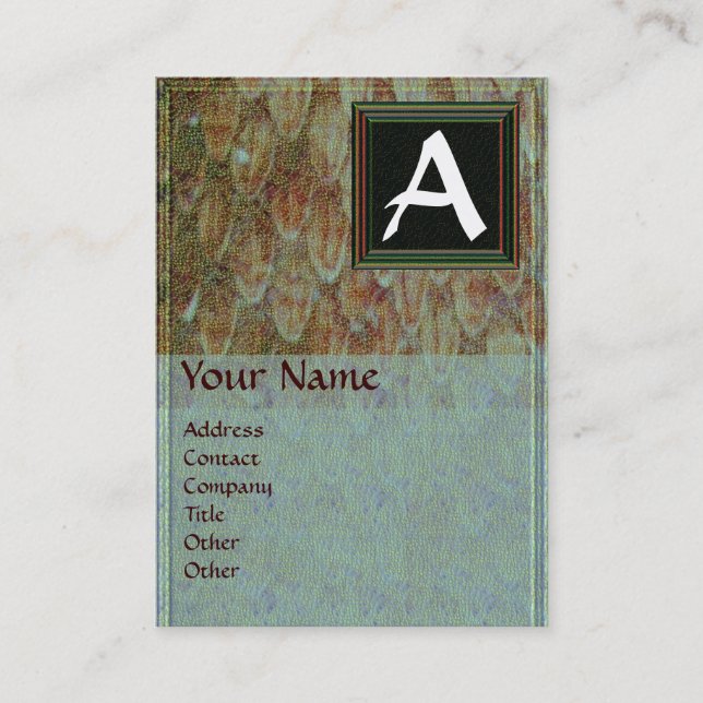 CARTE DE VISITE CROTALUS/GRAS BROWN SNAKESKIN CARRÉ MONOGRAM (Devant)