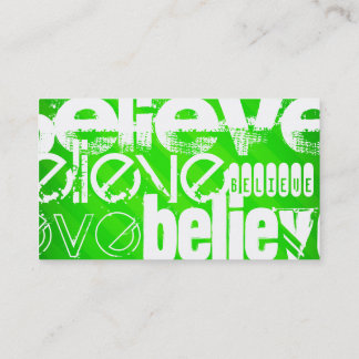Carte De Visite Croyez ; Neon Green Stripes