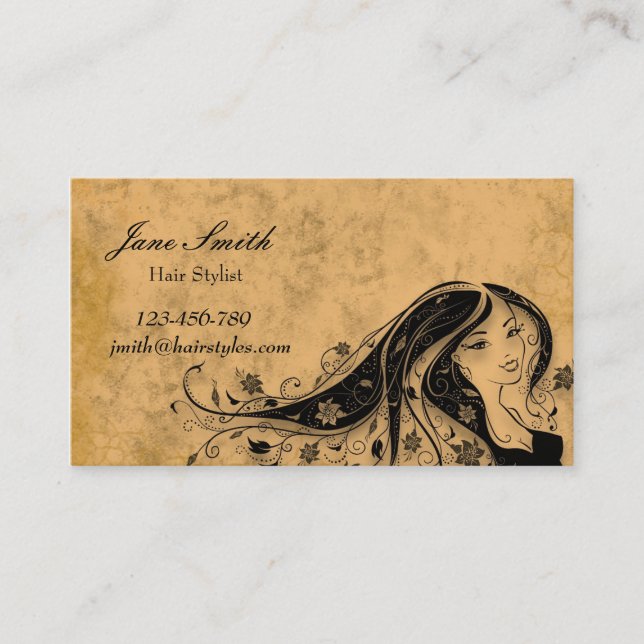 Carte De Visite Cru de coiffeur de coiffeur élégant (Devant)