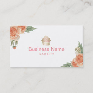 Carte De Visite Cru de logo de petit gâteau d'or de boulangerie