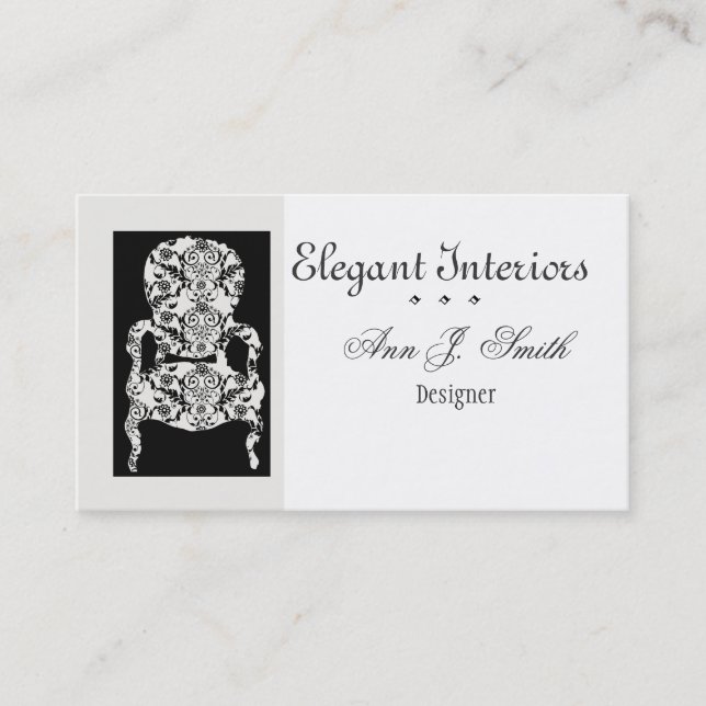 Carte De Visite Cru de luxe de motif de damassé de design (Devant)