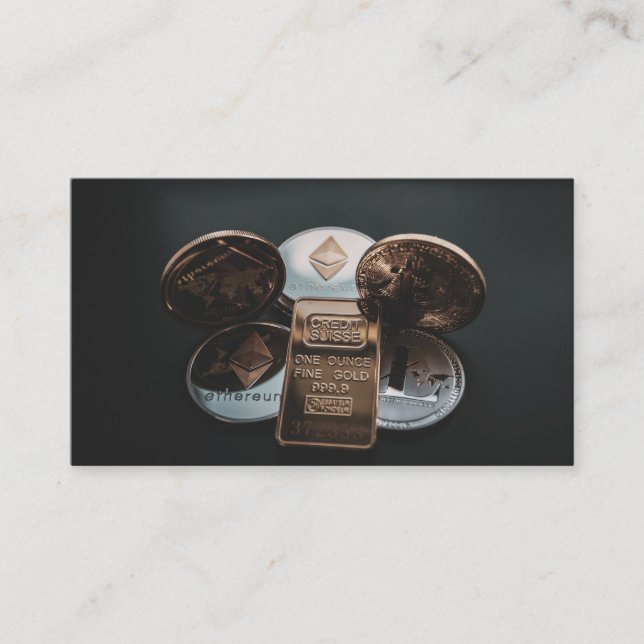 Carte De Visite Cryptodevise et chaîne de blocage (Devant)