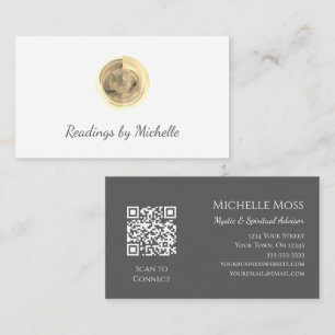 Carte De Visite Crystal Ball Psychic Medium Spirituel Advisor Gris